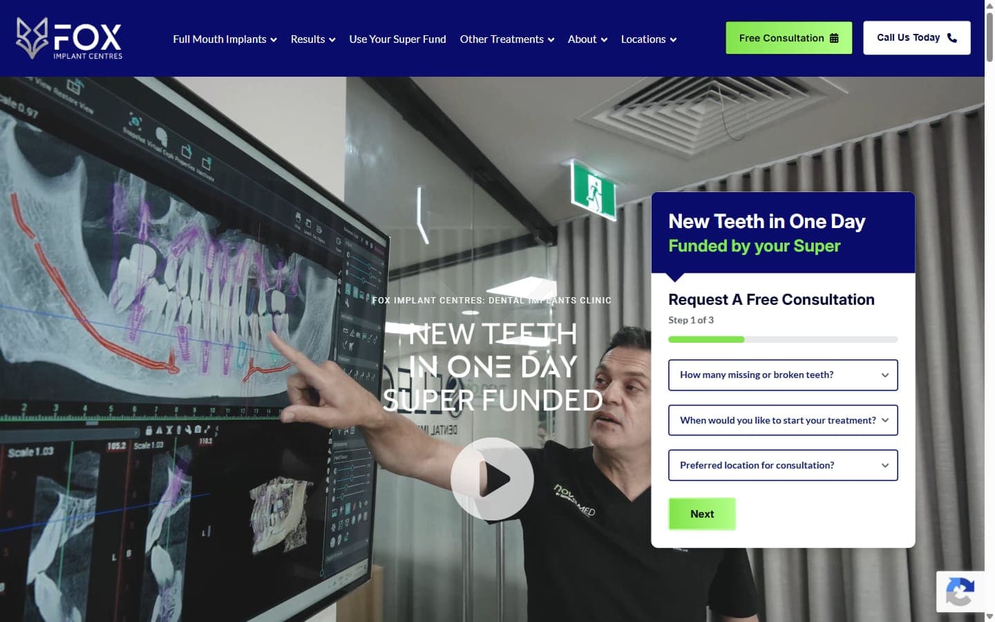 Screenshot of Fox Dental Implants