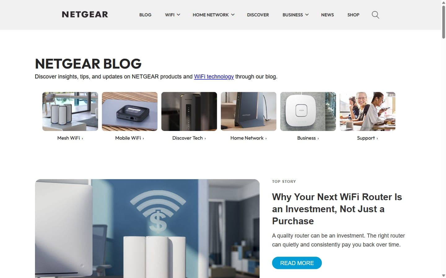 Screenshot of Netgear Hub